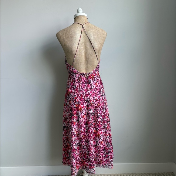 Reiss Pippa Floral Printed Midi Dress in Pink Size 4P NWT - Picture 10 of 11